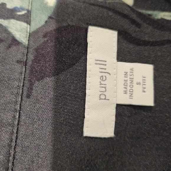 Pure Jill Petite Small Leaf Print Long Sleeve Tunic Top - Picture 2 of 9